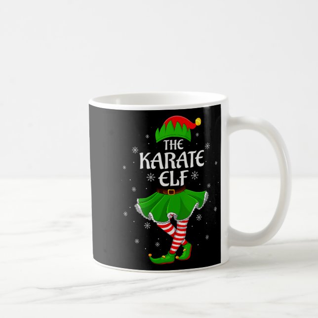 Womens Karate Elf Christmas Family Girls Women Elf Kaffemugg (Höger)