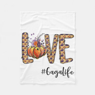 Womens Kärlek Gaga Life Pumpkin Autumn Halloween Fleecefilt