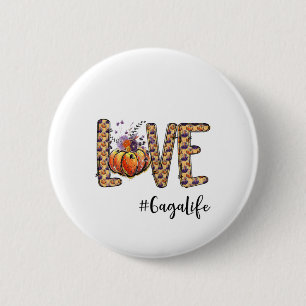 Womens Kärlek Gaga Life Pumpkin Autumn Halloween Knapp