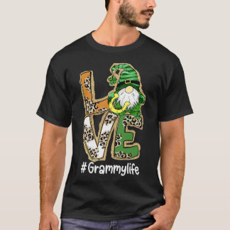 Womens KÄRLEK Grammy Life Gnome Funny St Patrick's T Shirt