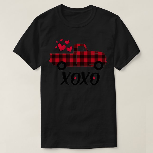 Womens Kärlek Heart Valentines day XOXO Buffalo Pl T Shirt (Design framsida)