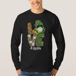 Womens Kärlek Jojo Life Gnome Funny St patrick's d T Shirt