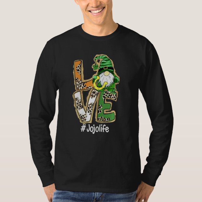 Womens Kärlek Jojo Life Gnome Funny St patrick's d T Shirt (Framsida)