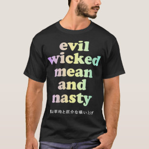 Womens Kawaii japansk Tet Pastel Goth Evil Wicked T Shirt
