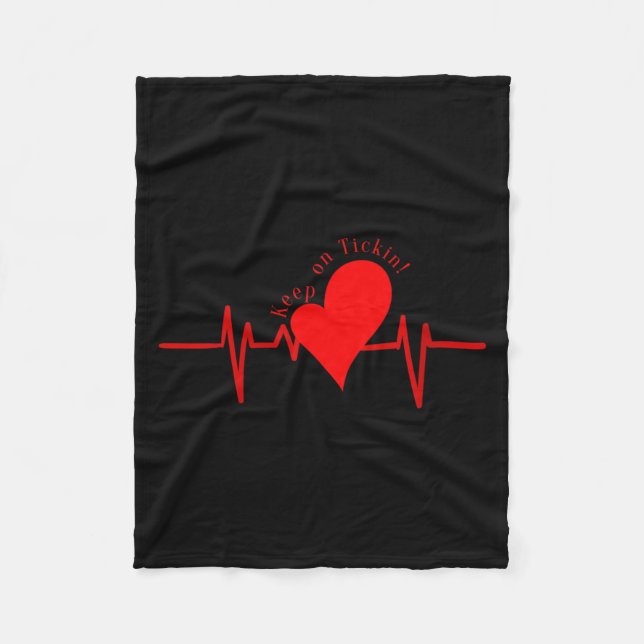 Womens Keep On Tickin! Ekg Heartbeat Cow Valve Hea Fleecefilt (Framsidan)