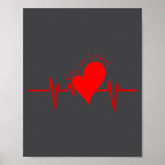 Womens Keep On Tickin! Ekg Heartbeat Cow Valve Hea Poster (Framsidan)
