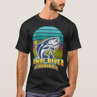 Womens KENAI RIVER ALASKA Salmon Fishing Vacation T Shirt