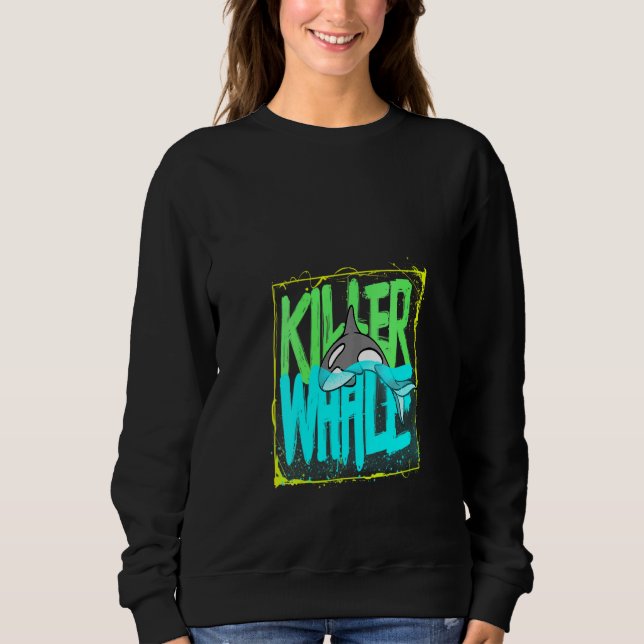 Womens Killer Whale Ocean Orcas V-Nacke T Shirt (Framsida)