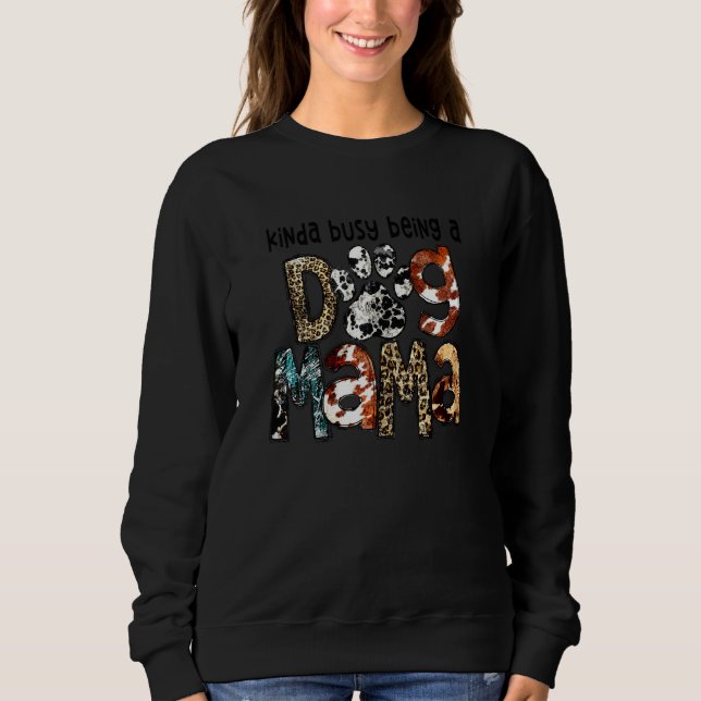 Womens Kinda Busy är en Hund Leopard Mor" T Shirt (Framsida)
