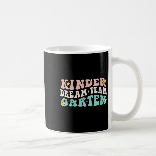 Womens Kindergarten Dream Team Retro Groovy Teache Kaffemugg (Höger)