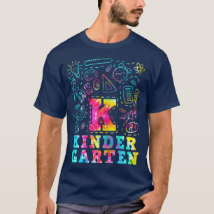 Womens Kindergarten Tie Dye Hej sommartid tillbaka T Shirt