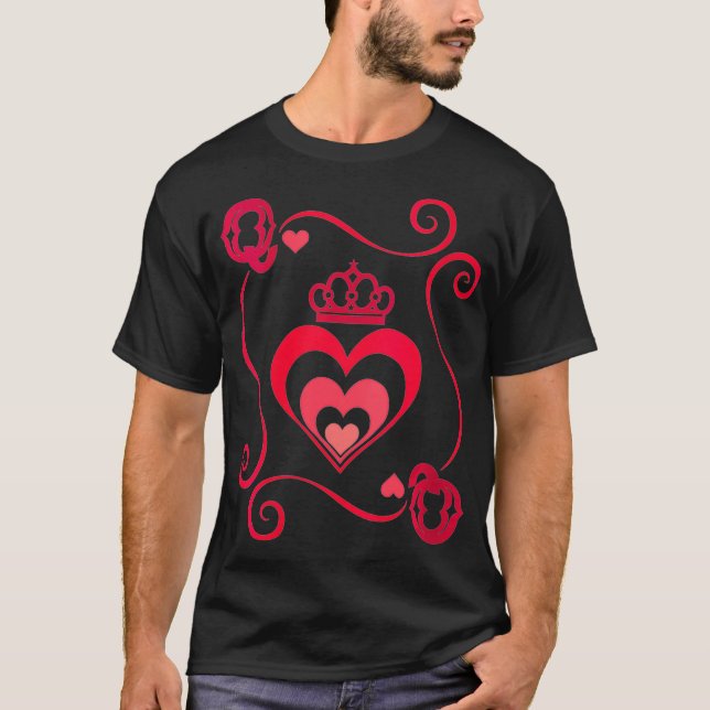 Womens King And Queen Halloween Tee Queen Of Heart (Framsida)