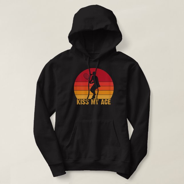 Womens Kiss my Ace lustigt Tennisplayer Tennis Gam Hoodie (Design framsida)
