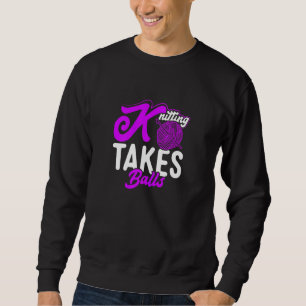 Womens Knitting tar Bollar Knitters Mamma Sticka G Lång Ärmad Tröja