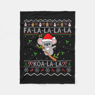 Womens Koala Julafton Helgdag Santa Hat Koala Ugly Fleecefilt