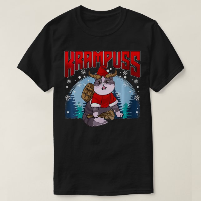 Womens Krampus Funny Krampus Cat AntiJul K T Shirt (Design framsida)