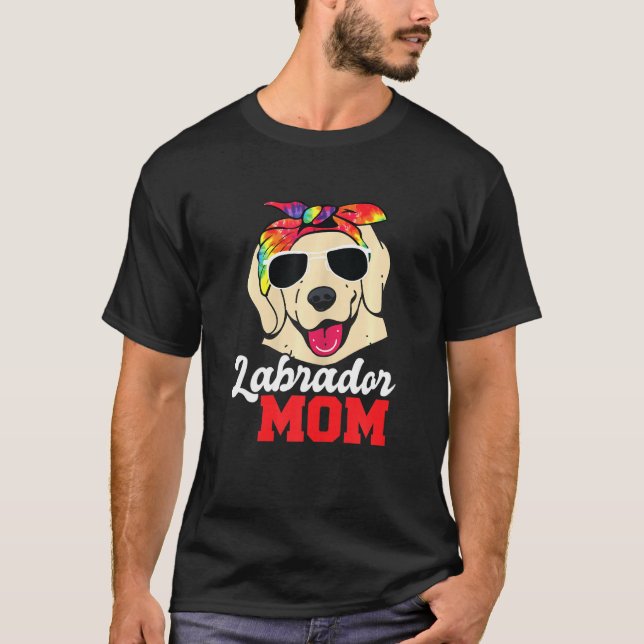 Womens Labrador Mamma Pet Owner Tie Dye T Shirt (Framsida)