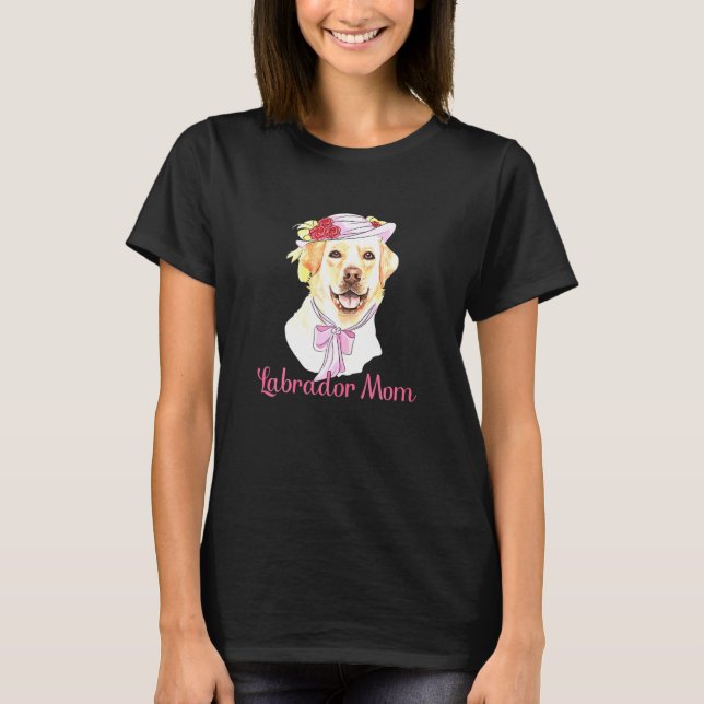 Womens Labrador Mamma Retriever Gult Labrador Hund T Shirt (Framsida)