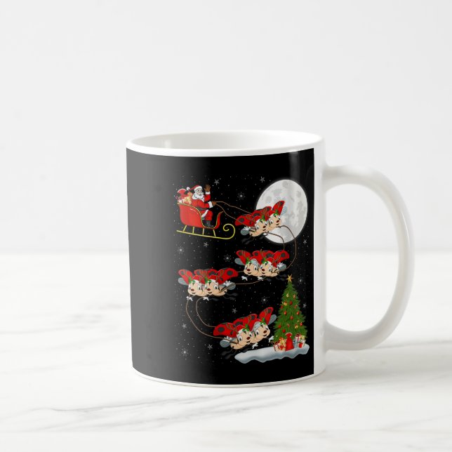 Womens Ladybug Ladybird Santa Sleigh Flying Funny  Kaffemugg (Höger)