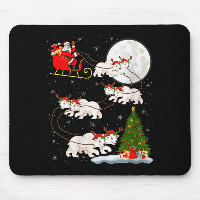 Womens Lar Bear Santa Sleigh Flying Funny Magical  Musmatta (Framsidan)