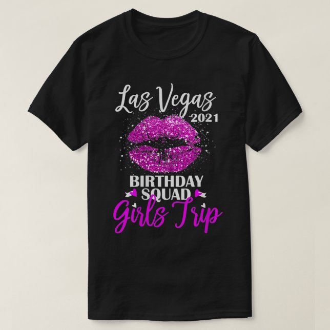 Womens Las Vegas Girls Resa 2021 Vacation Rosa Lip T Shirt (Design framsida)