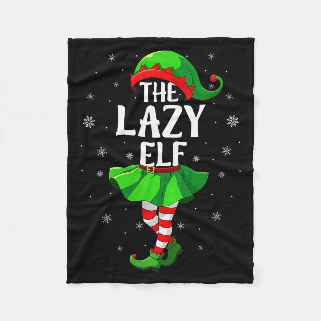 Womens Lazy Elf Christmas Girls Women Elf Squad Xm Fleecefilt (Framsidan)