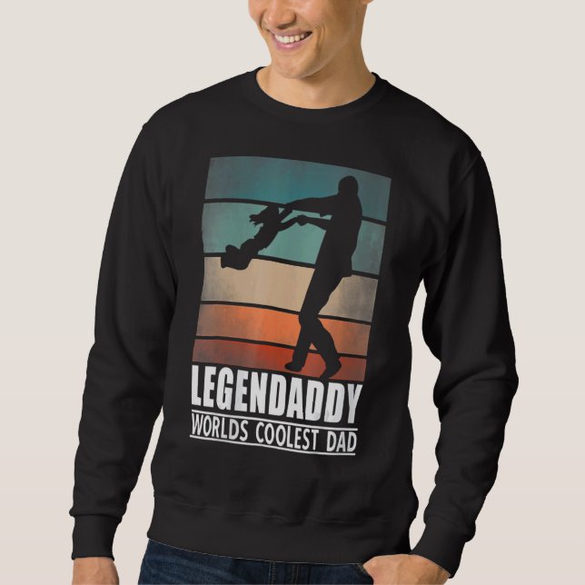 Womens Legenpappa World's Coolest Pappa Pappa och  Lång Ärmad Tröja (Framsida)