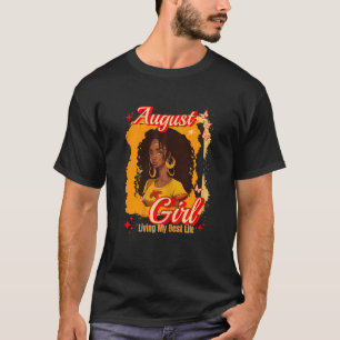 Womens Leo Woman Våg Zodiac Melanin Queen August T Shirt