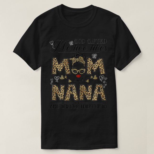 Womens Leopard Graphic Tee for Mamma Nana Plus Sto (Design framsida)