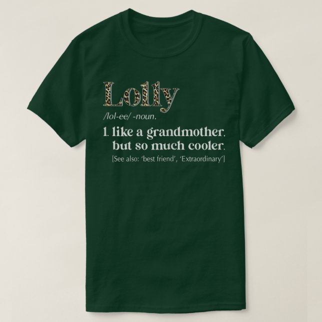 Womens Leopard Lolly Definition Funny Grandma Gift T Shirt (Design framsida)