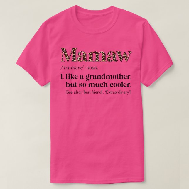 Womens Leopard Mamaw Definition Funny Grandma Gift T Shirt (Design framsida)