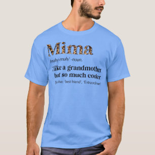 Womens Leopard Mima Definition Funny Grandma Gift  T Shirt