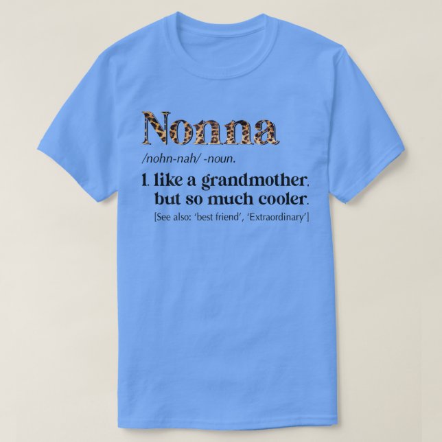 Womens Leopard Nonna Definition Funny Grandma Gift T Shirt (Design framsida)