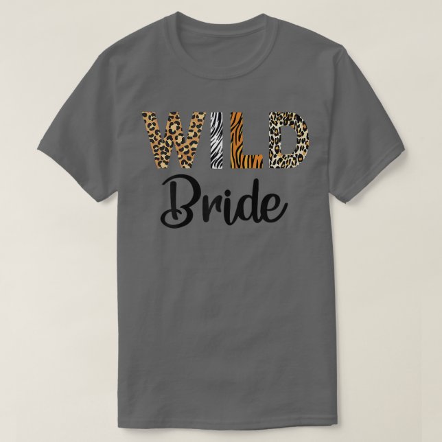 Womens Leopard Vild Bride Bestie Bride Bröllop Mat T Shirt (Design framsida)