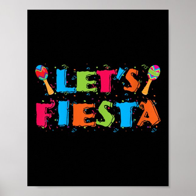 Womens Lets Fiesta Cinco De Mayo Party Shirt V-nec Poster (Framsidan)