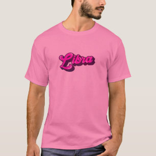 Womens Libra Birthday Zodiac Astrology Rosa Graphi T Shirt