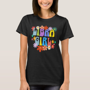 Womens Libra Girl Zodiac Sign Groovy Retro Birthda T Shirt