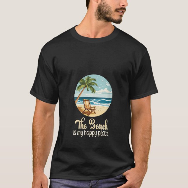 Womens Life Is Really Good The Beach is My Happy P T Shirt (Framsida)