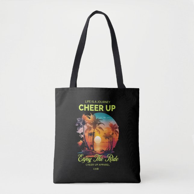 WOMEN'S LIFE'S JOURNEY CHEER UP TOTE BAG  TYGKASSE (Framsida)