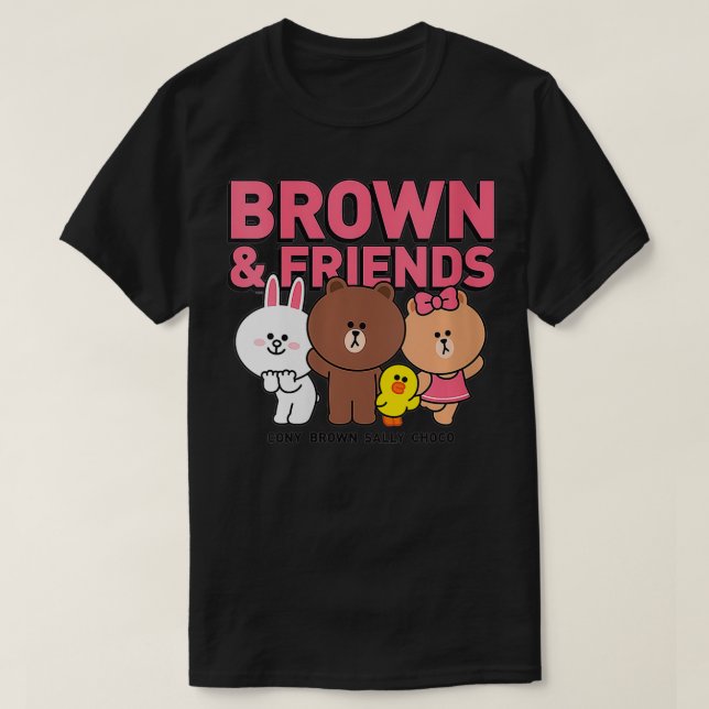 Womens Line Friends Brown & Friends Cast VNeck T Shirt (Design framsida)