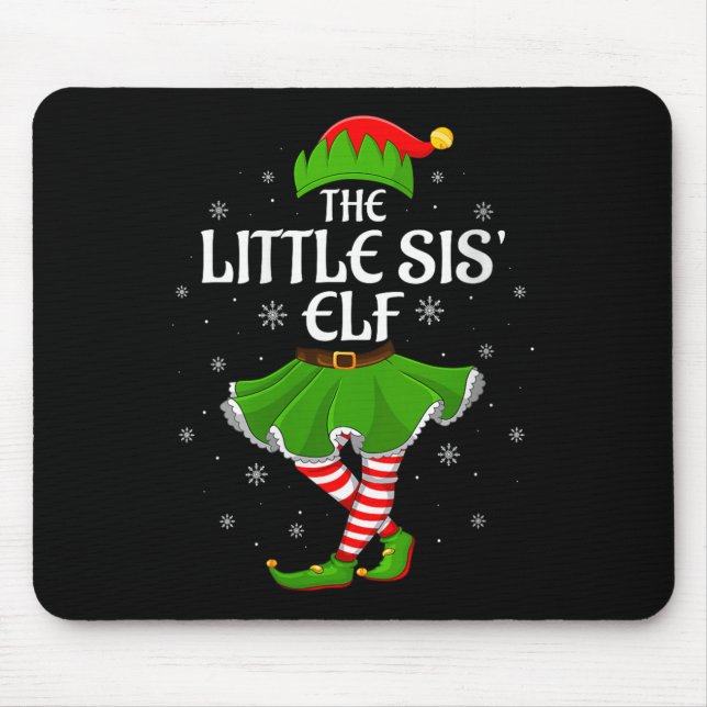 Womens Little Sis Elf Christmas Family Girls Women Musmatta (Framsidan)