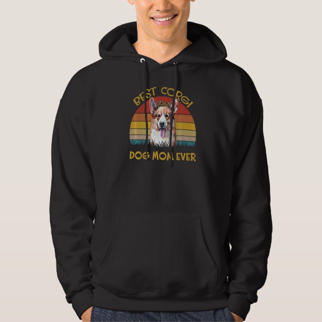 Womens Loely Hund Holder Hund Best Hund Mamma Corg Hoodie (Framsida)