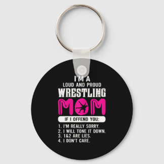 Womens Loud Proud Wrestling Mamma Wrestling Gift Nyckelring