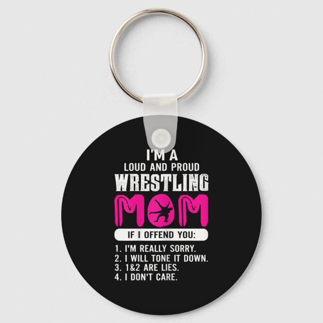 Womens Loud Proud Wrestling Mamma Wrestling Gift Nyckelring (Framsida)