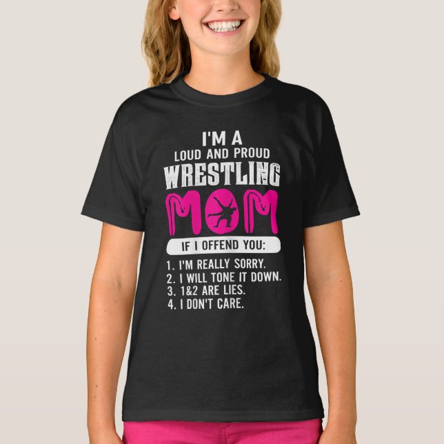 Womens Loud Proud Wrestling Mamma Wrestling Gift T Shirt (Framsida)
