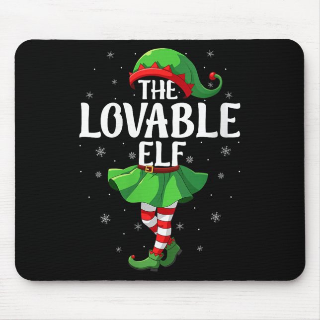 Womens Lovable Elf Christmas Girls Women Elf Squad Musmatta (Framsidan)