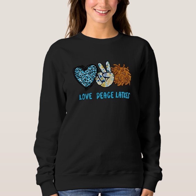 Womens Love Peace Latkes Happy Hanukkah Chanukah J T Shirt (Framsida)