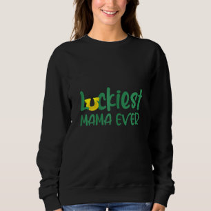 Womens Luckiest Mamma nånsin Shamrocks Lucky Mor S T Shirt