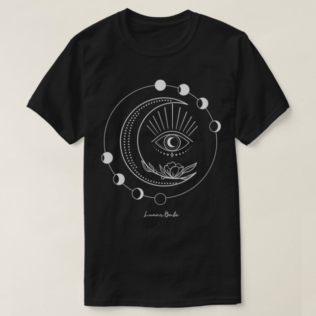 Womens Lunar Babe Esoteric Astrology Måne Phase Ag T Shirt (Design framsida)
