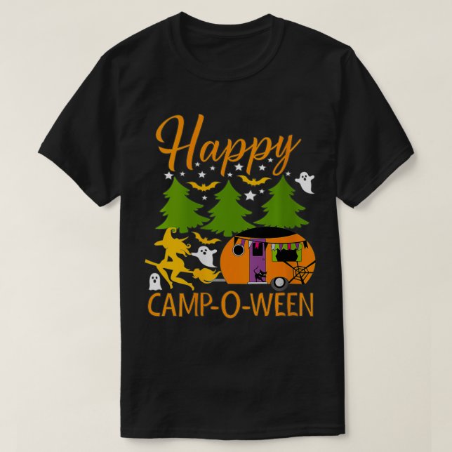 Womens Lycklig CampOWeen Halloween Camping VN T Shirt (Design framsida)